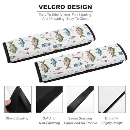 2 Pack Universal Fit Seat Belt Cover for Child, Stroller Pushchair High Chair, Fish Ocean Animal Art Automotive Seat Belt Protector, Pressure Relief - color: Pattern 890
