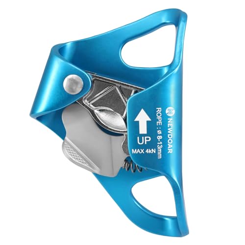 NewDoar Rock Climbing Chest Ascender Abdominal for Vertical Rope Climbing CE Certified Rope Clamp for 8~13MM Rope - color: Blue