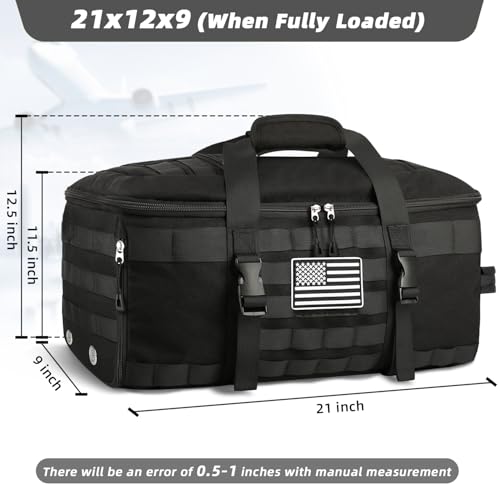 Gym Bags for Men Women, Carry On Luggage 22x14x9 Airline Approved, Tactical Duffle Bag with Shoe Compartment, 3 in 1 Carry on Travel Backpack with Wet Pocket, Weekender Overnight Bag, Black - color: Black, size: Medium
