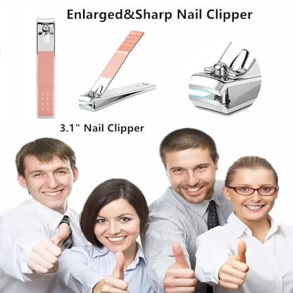 Manicure Set Women Men Nail Clipper Set Travel Manicure Tool Nail Care Set | Finger Toe Nail Clippers Kit Personal Care Tool with Portable Case Women Men Nail Grooming Kit Gifts for Mother Wife - color: Rose Gold