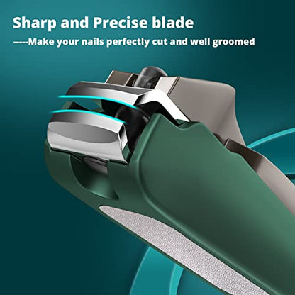Nail Clippers Set-3 Pack,Fingernail Clippers& Toenail Clipper for Men&Women,Nail Clippers with Catcher,Nail Cutter for Thick Toe Nails,Stainless Steel Ultra Sharp Sturdy Mess-Free Nail Clipper Kit