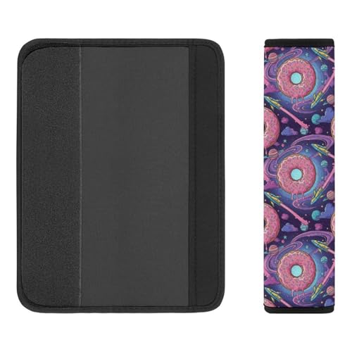 1 Pair Universal Fit Seat Belt Cover for Elderly Support, Most Cars, Donut Space Food Seat Belt Cushion, Neck and Shoulder Support - color: Pattern 545