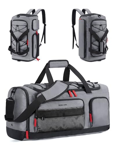 BAGSMART Gym Bag for Men, Athletic Sports Backpack Travel Hiking Duffel | 3-In-1 Gym Bag for Travel Clothes & Padded 13.3" Laptop, with Waterproof Wet Pocket & Shoe Compartment for Travel Camping - color: Dark Grey, size: 35 L Medium