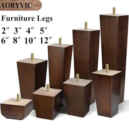 6 inch Furniture Legs Set of 6 Couch Legs Mid-Century Modern Replacement Sofa Legs for Sectional, Dresser, Recliner, Nightstand - size: 6 inch (6pcs) Standard (With hanger bolt)