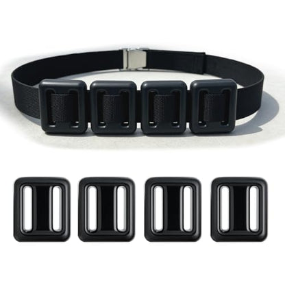 4 Pcs Scuba Weight Belt Set,Diving Weight Belt Coated Dive Weights with Nylon Belt - color: Black, size: 1.1 lb
