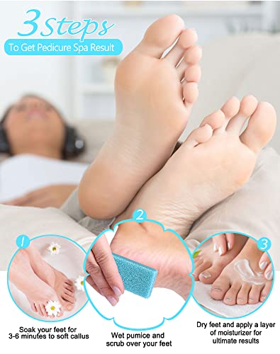 Maryton Disposable Foot Scrubber Pumice Pads, Pedicure Pumice Stone Dead Skin Callus Remover for Feet, 40Pcs (Blue Medium Coarse) - style: Blue Medium Coarse