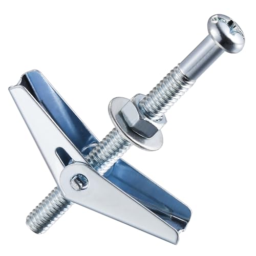 Wensilon (30 pcs) 1/8" Heavy Duty Drywall Anchors and Screws,Toggle Bolts and Wing Nuts Set, Hollow Drywall Anchors Bolts Screws Assortment Kit for Hanging Lamps Heavy Items - size: 1/8" (30 pcs)
