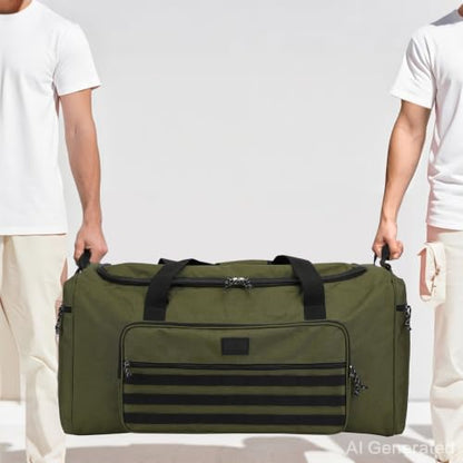 120L Extra Large Gym Duffle Bag for Men Women with Shoes Compartment Heavy Duty Tactical Sports Duffel Bag Big Football Baseball Basketball Soccer Hockey Team Equipment Bag, Green - color: Green