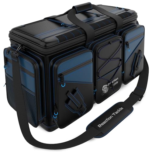 Reaction Tackle Saltwater Fishing Tackle Bags, Water Resistant 1000D PVC Tackle Box Bag with Removable Dividers, Fits 3600 and 3700 Trays, XL - size: XL Bag