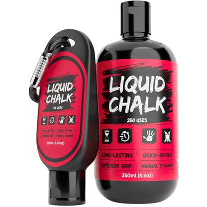 PowerGrip Liquid Chalk Kit Gym Chalk for Weight Lifting, Rock Climbing, Pole Grip, Bouldering, Powerlifting, Ball, Gymnastics, Sports, and Workout- Cheer (250ml + 50ml Kit)