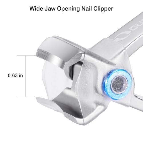 Nail Clippers with Catcher - Anti Splash Wide Jaw Opening Thick Toenail Clippers for Seniors | Self-Collecting Fingernail Cutter Heavy Duty Toe Nail Clippers for Men & Women | Silver | L - color: Silver (L)