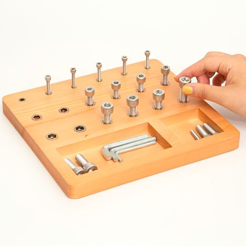 DICYWUDI Wooden Pegboard for Finger Dexterity, Finger Strength Trainer for Hand Grip Strengthener Targeted Strength, Relief & Recovery– for Men, Women, and Seniors - color: 1pcs Wood