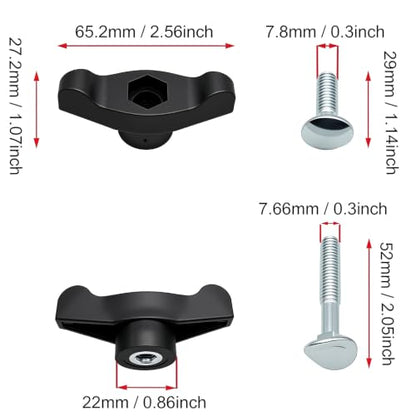 2 Pcs Lawn Mower Handle Knobs Nut Bolt Universal Wing Handle Knob T Handle Bolts for Most Lawn Mowers Snow Blower