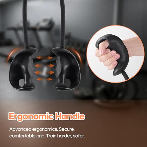 Tricep Rope Pull Down Attachment with Ergonomic Handles,Triceps Rope for Cable Machine Pulley System,Home Gym Accessories - color: Dark
