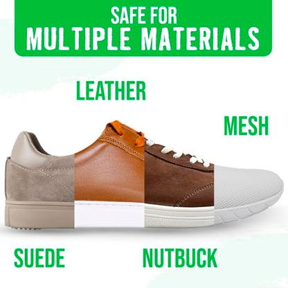 Rockin'Green Shoe Cleaning Kit - Shoe Cleaner Sneakers Solution with Brush Included - Sneaker Cleaner Kit Safe for Mesh, Nubuck, Leather, Suede - Deep Refresh Care Kit (8.8fl oz)