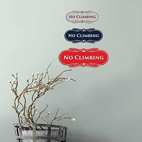 Signs ByLITA Designer No Climbing (Black) - Small 2 Pack - color: Black, size: 2 x 5" - Small (2 Pack)