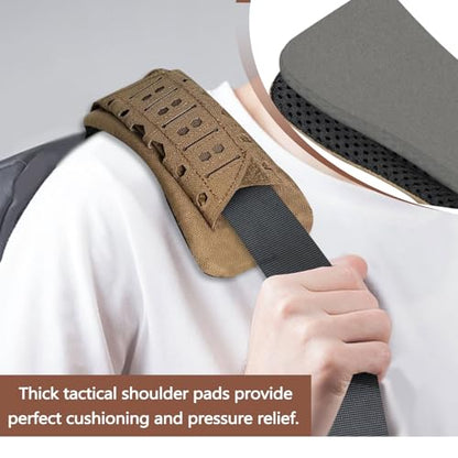 2 Pack Shoulder Strap Pad for Tactical Vest, Breathable Backpack Strap Pads Bag Strap Soft Mesh Cushion Pads for Plate Carrier, Chest Rig, Sling Bag, Duffle Bag - color: Khaki
