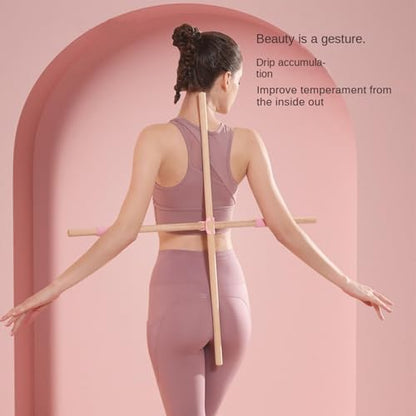 Yoga Stick - 2 Pieces Pilates Workout Bar,Stretch Mobility Pole for Runners Beginners Professionals Home Office Gym Studio Living Room - size: 80cm