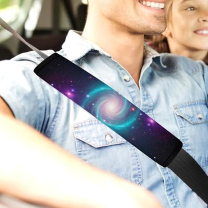 2 Pack Universe Outer Space Blue Purple Starry Sky Night Pattern Car Seat Straps Shoulder Pads Soft Padded Seat Belt Cushion for Kids, All Vehicles, Pressure Relief - color: Pattern 917