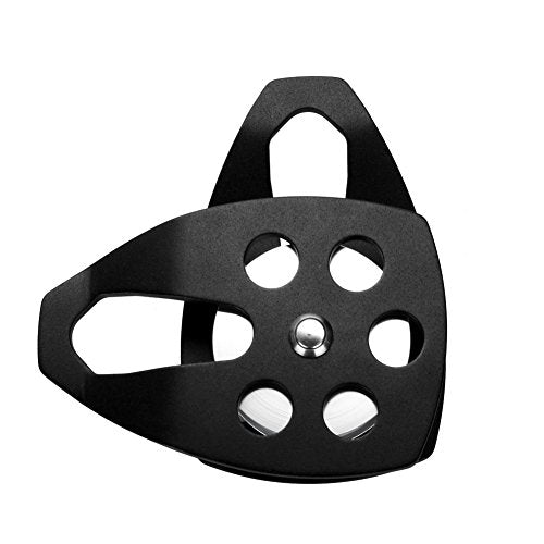30kN Climbing Pulley with Ball Bearing for Rock Climbing Arborist - color: Black