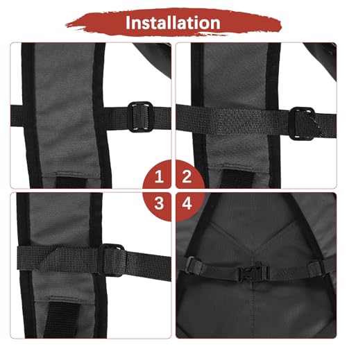 Backpack Chest Strap Sternum Straps with Emergency Whistle Buckle for Backpack Replacement & Hiking - color: Black