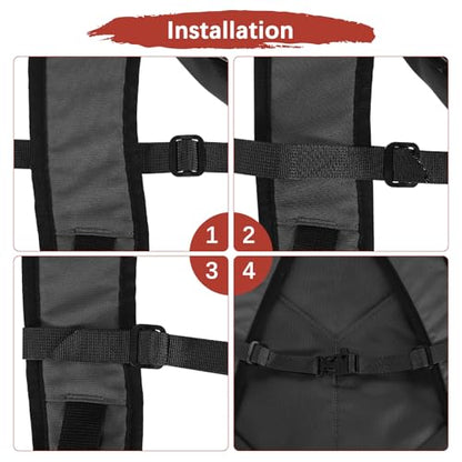 Backpack Chest Strap Sternum Straps with Emergency Whistle Buckle for Backpack Replacement & Hiking - color: Black & Grey