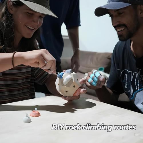Boulder Block Rock Climbing Finger Grip Strength Trainer Gift for Climbers | 12 Unique Holds with Color-Guided Training Paths, Premium Wood Finger Strength Trainer for Climbers