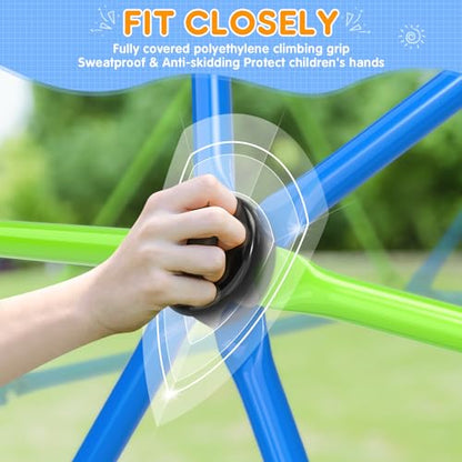 Climbing Dome Jungle Gym 10ft Outdoor Playset Kids Playground Equipment - color: Blue