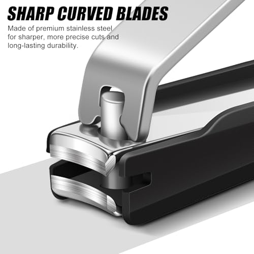 Nail Clippers for Men Women with Catcher, 2-Pack Large & Small Nail Cutter for Fingernails & Toenails, Sharp Stainless Steel Heavy Duty Fingernail Clipper Gifts for Adults