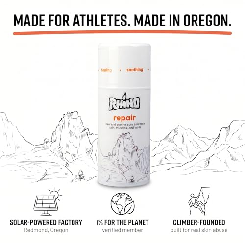 Rhino Skin Solutions Repair Cream Made for Your Adventure, Hand Repair Cream for Dry Cracked Hands, Non Greasy Hand Lotion with Honey and Tea Tree for Athletes and Workers, Made in USA (1 oz) - size: 1 Ounce (Pack of 1)