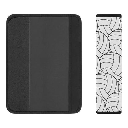 Soft Padded Seat Belt Cover for Girls and Boys, Stroller Pushchair High Chair, 2 Piece Black and White Volleyball Stripe Shoulder Protector Anti-Slip Pad - color: Pattern 1102
