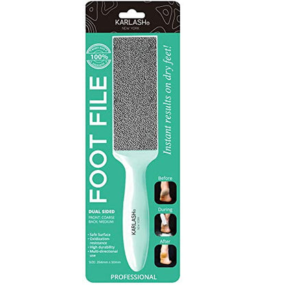 Karlash 2-Sided Nickel Foot File for Callus Trimming and Callus Removal, Mint (1)