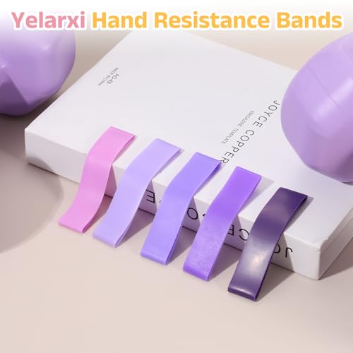 Finger Resistance Bands, Level Finger Grip Strengthener Grip Forearm Thumb Exerciser - color: Purple Series