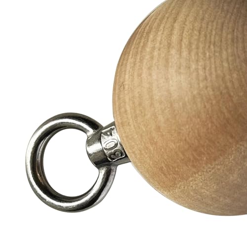 Climbing Ball Pull up Ball Grip Wood Rock Climbing Holds Exercise Gym Training Kettlebell Chin up Bar Climbing Ball Hold Grip, Dia 6cm 1 Piece