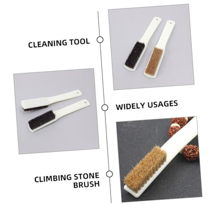 4pcs Walnut Rock Cleaning Brush Handheld Tool Sturdy Boar Hair Bristles for Chalk Removal Lightweight and Portable Climbing Accessory for Sports Enthusiasts