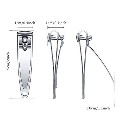 Mudder 100 Pieces Nail Clippers Set Bulk for Men Women Ultra Sharp Stainless Steel Fingernail Toenail Clippers Portable Travel Sturdy Trimmer Pointed Pedicure Manicure Care (Silver)