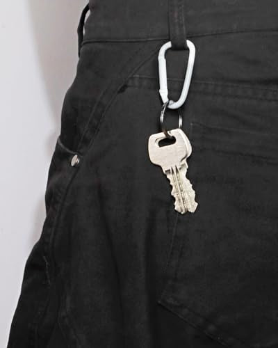 Mini Skater 1.8 Inch Coated Small Keychain Carabiner Clip Spring Snap Hook Aluminum Alloy D Ring for Keys Backpack Dog Leashes Hiking Camping Outdoor Activities,12 Pcs