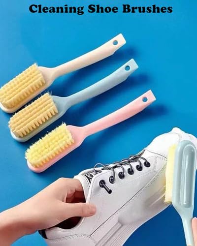 Shoe Cleaning Brush-3 Pack Shoe Brushes with Long Handled Soft Bristle Cleaning Brush Shoe Cleaner Brush Scrub Brush for Sneakers,Tennis,Canvas,White Shoes & More
