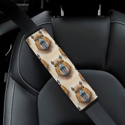 2PCS Breathable Car Seat Belt Pad for Elderly Support, Stroller Pushchair High Chair, Watercolor Capybara Seat Belt Cushion, Anti-Slip Pad - color: Pattern 238