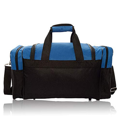 DALIX 17" Blank Duffle Bag Duffel Bag Travel Size Sports Durable Gym Bag - color: Royal Blue