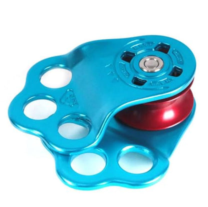 Climbing Pulley, 30KN Three Holes Ball Bearing Single Pulley for 14mm Rope Hauling, Rescue, Zipline Sports Etc