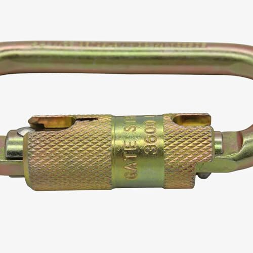 Heavy Duty Carabiner 30KN(6500LBS) Auto Locking Climbing Carabiners Clips for Rock Climbing,Rappelling,Hunting, Rescue Equipment(CE Rated,D Shape) - color: Gold(4Pack)