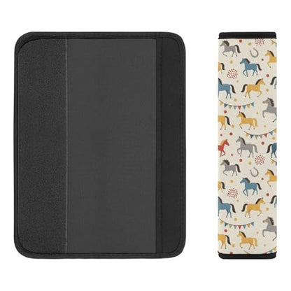 1 Pair Universal Soft and Comfortable Seat Belt Shoulder Pad for Adult Use, Stroller Pushchair High Chair, Horse Pattern Neck Strap Covers, Anti-Slip Pad - color: Pattern 151