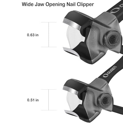 Nail Clippers with Catcher - Anti Splash Wide Jaw Opening Thick Toenail Clippers for Seniors | Self-Collecting Fingernail Cutter Heavy Duty Toe Nail Clippers for Men&Women | Black | L&S - color: Black (L + S)