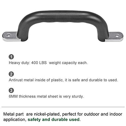 Dolibest 9.64'' Safety Handles, Non-Slip Swing Set Grips for Playset, Climbing Frame, Play House, Indoor Monkey Bars & Treehouse Accessories, Black (8Pack) - color: Black 8pcs