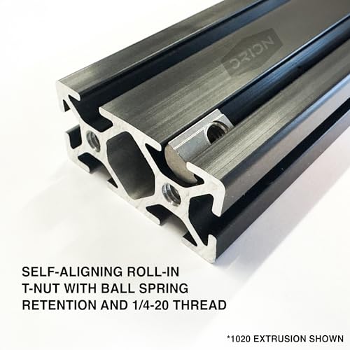 10 Series 1/4"-20 Stainless Steel Self Aligning Roll-in T-Nuts with Ball Spring (25-Pack) – 8020-Compatible T Slot Hardware for Aluminum Extrusion
