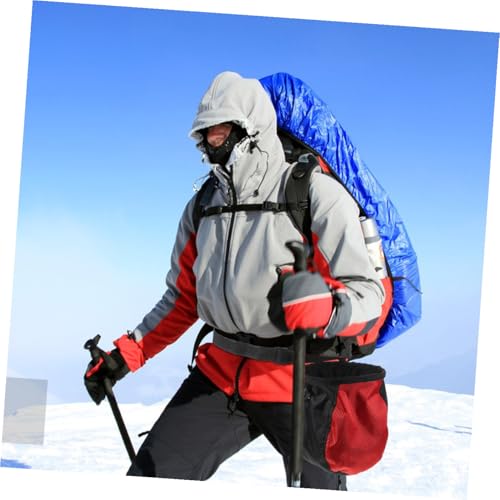 Rock Climbing Chalk Bag Waist Pouch Non-Slip Outdoor Bouldering Chalk Storage Bag for Climbers with Adjustable Belt Red Black