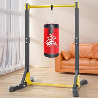 Pull Up Station, Bongkim Power Tower Portable Pullup Bar Station, Pull Up Bar for Home Gym, Pull Up Tower Station 440LBS with 11 Gears Adjustment Black