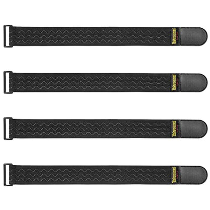 Trilancer Elastic Cinch Straps with Anti-Slip Strips, 2" x 18"(4 Pack) Hook and Loop Storage Straps with Buckle, Bundling Bands for Extension Cords, Cables, Ropes, Hoses, Bike, Boat, Pant Garters - size: 18"(4 pcs)