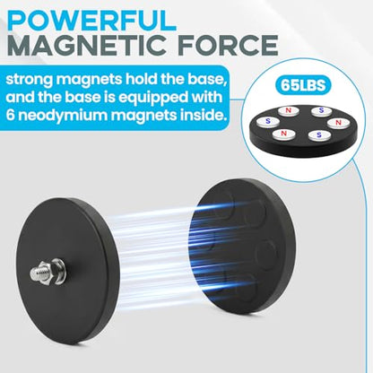 E BAVITE 12PCS Strong Rubber Coated Mounting Magnets with M6 Threaded,65LBS | Anti-Scratch Mounting Magnet Magnetic Non-Slip Strong Magnet for Lighting Bar, Additional Mirrors and Camera - size: M6-2.6in-65LBS